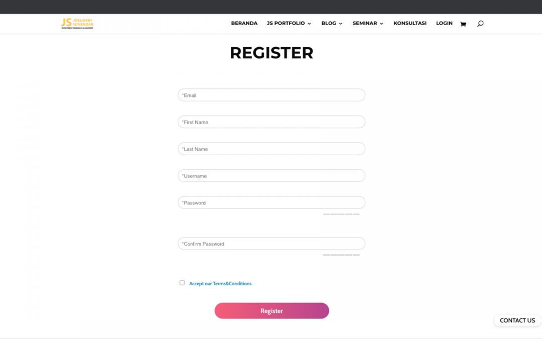 Registrasi akun baru